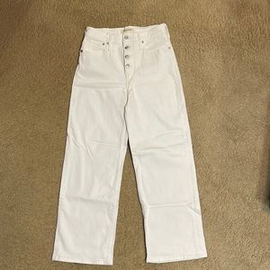 White Madewell slim wide-leg crop jeans